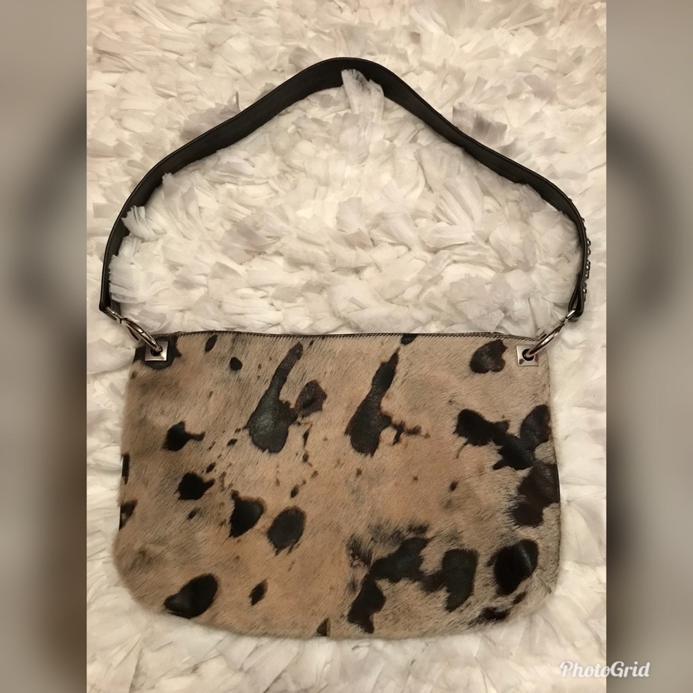 B.B Simon Brown Leather Purse Swarovski Crystals